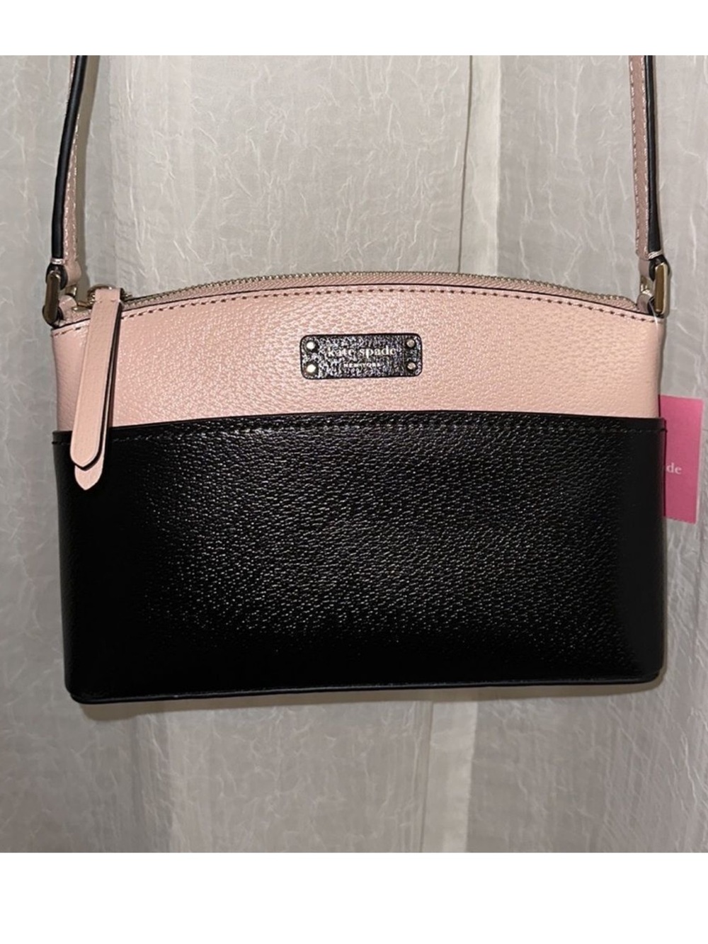 kate spade Jeanne Pink Black Genuine Leather Crossbody Bag